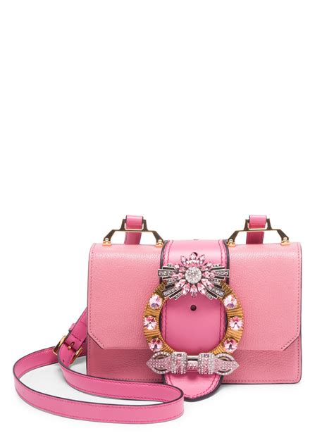 miu miu crystal leather bag